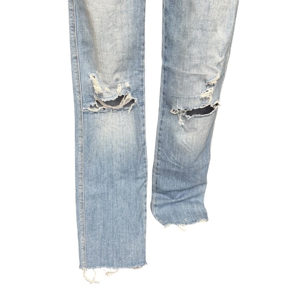 Frame Le Sylvie Slendor Straight Jeans in Overdrive Wash Distressed Blue 27 - Picture 4 of 9